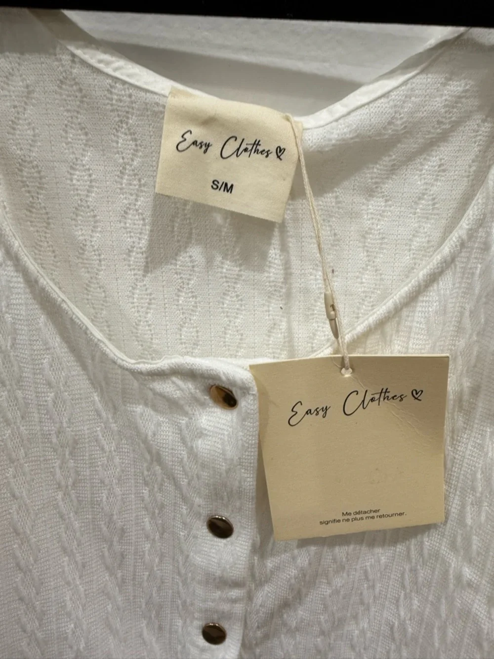 Easy Clothing White Button-Front Ruffle Strap Tank - Picture 2 of 2